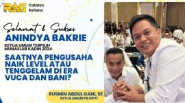 Ketum HIPTI Rusmin Abdul Gani, SE bersama Ketua Umum Kadin Terpilih Anindya Bakri pada Munaslub Kadin. (Foto: Istimewa)