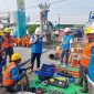Petugas PLN NTB melakukan apel siaga untuk memastikan keandalan pasokan listrik selama Pilkada 2024 di Lombok, Sumbawa, dan Bima. (Foto: Dok. PLN)