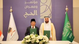 Menag Nasaruddin dan Kepala BP Haji Mochammad Irfan Yusuf mengungkapkan dalam acara Pameran Haji 2025 pada Minggu, 12 Januari 2025. (instagram.com/badan.penyelenggaraanhaji)
