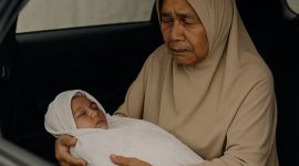 Bukan hanya tubuh mungil cucunya yang ia gendong, tapi juga beban sistem yang tak berpihak pada rakyat kecil. (Foto: Istimewa)