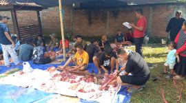 Kebersamaan dan semangat gotong royong mewarnai kegiatan kurban yang digelar Paguyuban Pasundan Lombok dalam rangka merayakan Idul Adha 1446 H. (Foto: Istimewa)