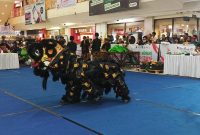 Tim barongsai Vamos Rinjani dari NTB tampil memukau di atrium Mataram Mall dengan kostum adat khas Lombok dalam ajang FORNAS VIII 2025, membaurkan seni tradisional dan semangat olahraga rekreasi secara inklusif. (Foto: Istimewa)