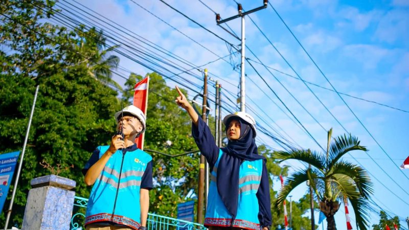 PLN NTB ingatkan warga jaga jarak aman dekorasi Agustusan dari kabel listrik demi perayaan meriah tanpa bahaya. (Foto: Dok. PLN)