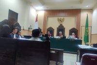 Suasana sidang ke-21 kasus dugaan korupsi pembangunan NCC dengan agenda pemeriksaan saksi di Pengadilan Tipikor Mataram. (Foto: Istimewa)