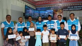 Kebersamaan dan doa anak yatim mengiringi kesiapan PLN menjaga kelistrikan MotoGP Mandalika 2025. (Foto: Dok. PLN)
