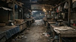 Suasana lengang Pasar Tradisional Kediri, Lombok Barat, dengan lapak-lapak pedagang tampak sepi pengunjung. Para pedagang mengeluhkan penurunan omset drastis sejak Program Makanan Bergizi Gratis (MBG) berjalan, yang disinyalir mengalihkan belanja kebutuhan pangan dari pasar rakyat ke distributor besar. (Foto: Istimewa)