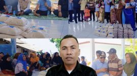 Aktivitas Bupati Lombok Barat bersama jajaran OPD dan Kepala Desa Taman Ayu saat meninjau masyarakat yang terdampak abrasi di kawasan pesisir Pantai Endok, Desa Taman Ayu, sekaligus menyalurkan bantuan secara langsung.(Foto: Dok. Taufik Natanagara)