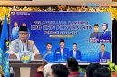 Ketua MPI DPD KNPI NTB, H. Lalu Winengan, menyampaikan sambutan pada Pelantikan dan Rakerda DPD KNPI Provinsi NTB periode 2025–2028 di Hotel Grand Madani, Kota Mataram, Februari 2026.(Foto: Istimewa)