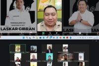 Tangkapan layar konsolidasi nasional daring Laskar Gibran yang diikuti pengurus DPW dari seluruh Indonesia.(Foto: Dok. Taufik Natanagara)