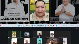 Tangkapan layar konsolidasi nasional daring Laskar Gibran yang diikuti pengurus DPW dari seluruh Indonesia.(Foto: Dok. Taufik Natanagara)