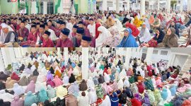 Ribuan jamaah memadati Majelis Badruttamam di Pondok Pesantren Darul Falah Pagutan, Kota Mataram, Minggu (22/2/2026). (Foto istimewa)