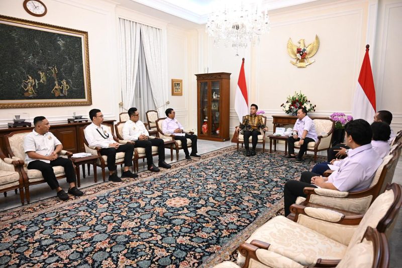 Ketua Umum DPP Laskar Gibran Leonardo Sirait saat melakukan audiensi dengan Wakil Presiden RI Gibran Rakabuming Raka di Istana Wakil Presiden, Jakarta. (Foto: Istimewa)