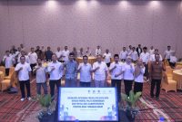 Lokakarya Integrasi Portal NTB Satu Data dengan Portal PELITA Kemendagri di Golden Palace Hotel Mataram, Rabu (15/4).(Foto: Istimewa)