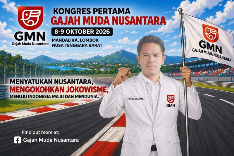 Kongres perdana Gajah Muda Nusantara (GMN) akan digelar 8–9 Oktober 2026 di Mandalika. (Foto: Istimewa)