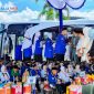 Suasana pelepasan 393 Calon Jemaah Haji Lombok Barat Kloter 3 di halaman kantor pemerintah daerah sebelum diberangkatkan ke Asrama Haji Mataram. (Foto: istimewa)