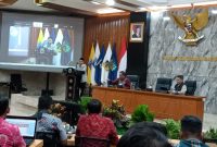 Sekda NTB H Abul Chair saat membuka Rakor Satgas Makanan Bergizi Gratis (MBG) tingkat Provinsi NTB di Ruang Rapat Sangkareang, Kantor Gubernur NTB, Mataram, Kamis (23/4/2026).(Foto: Istimewa)