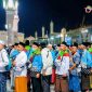 Rombongan jemaah haji asal Nusa Tenggara Barat (NTB) antre memasuki area Masjid Nabawi, Madinah, Arab Saudi, usai tiba dalam rangkaian ibadah haji 2026.(Foto: Istimewa)