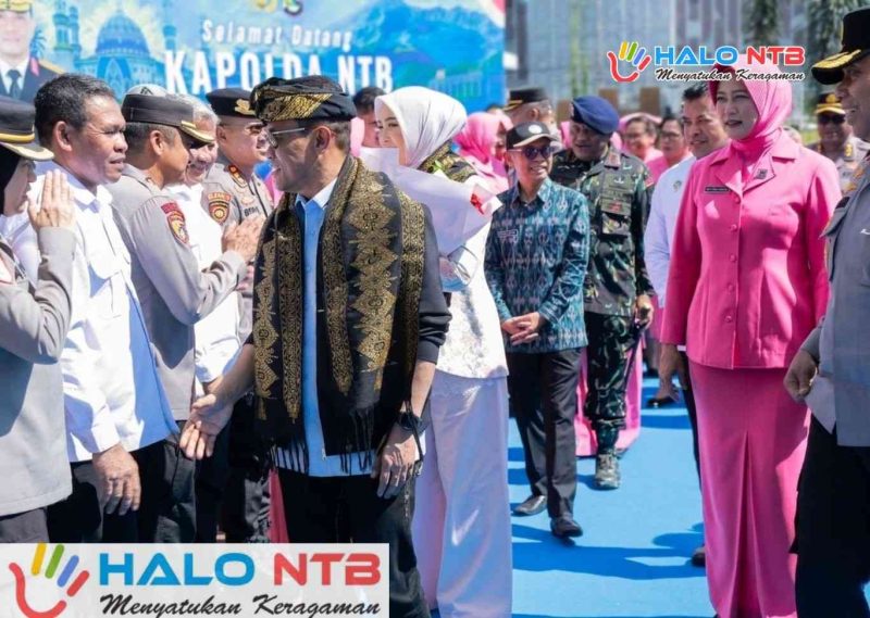 Kapolda NTB, Kalingga Rendra Raharja disambut Wakapolda NTB bersama jajaran Forkopimda saat tiba di Bandara Internasional Zainudin Abdul Majid (BIZAM) Lombok, Kamis (21/5/2026). (Foto: Istimewa).