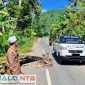 Kondisi jembatan penghubung beberapa Desa yang amblas akibat banjir kiriman di Dusun Repok Gapuk, Desa Taman Baru, Sekotong Lombok Barat. (Foto: Istimewa).