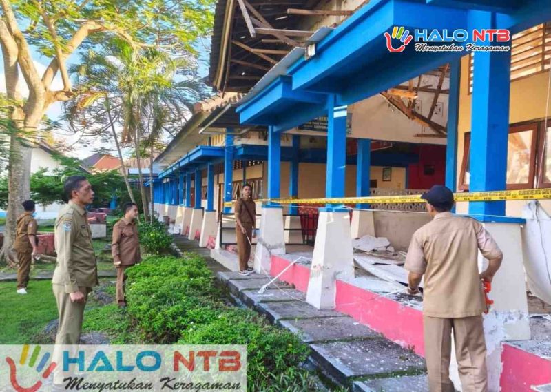 Tim gabungan dari Dinas Pendidikan, Pemuda, dan Olahraga (Dikpora) NTB, Dinas PUPRPKP NTB, serta Komisi V DPRD Provinsi NTB, saat turun melakukan pemeriksaan teknis bangunan di SMAN 7 Mataram, Selasa (19/5/2026). (Foto: Diskominfotik NTB).