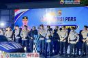 Kapolda NTB Irjen Pol. Kalingga Rendra Raharja (tengah) didampingi jajaran Pejabat Utama memberikan arahan saat bersiap melepas regu Patroli Rinjani Presisi di Kota Mataram, NTB, Sabtu (30/5/2026). (Foto: Istimewa)