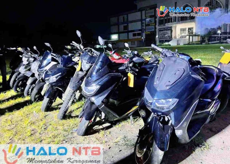 Sejumlah barang bukti sepeda motor diduga hasil kejahatan curanmor diamankan oleh Tim Puma Jatanras Ditreskrimum Polda NTB. (Foto: Istimewa)