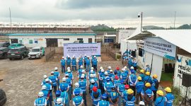 Personel PLN UIW NTB mengikuti Apel Siaga kesiapan pengamanan kelistrikan jelang GT World Challenge Asia 2026 di kawasan Mandalika, Lombok Tengah. (Dok. PLN)
