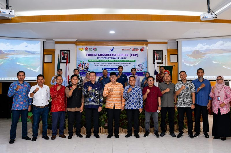 Pemprov NTB dan BBPOM Mataram dalam Forum Konsultasi Publik di Aula BBPOM Mataram, Rabu (7/5/2026).(Foto.Istimewa)