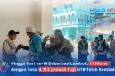 Momen petugas PPIH Lombok saat menyambut kedatangan jemaah haji Kloter 11 di Asrama Haji Mataram bersama. (Foto: Istimewa)