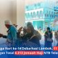 Momen petugas PPIH Lombok saat menyambut kedatangan jemaah haji Kloter 11 di Asrama Haji Mataram bersama. (Foto: Istimewa)
