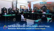 Suasana sidang putusan terdakwa Radiet dalam kasus meninggalnya Vira di Pengadilan Negeri Mataram, Rabu (10/6/2026). (Foto: Istimewa)