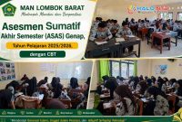 Potret suasana siswa-siswi MAN Lombok Barat saat melaksanakan Asesmen Sumatif Akhir Semester (ASAS) Genap, Tahun Pelajaran 2025/2026 berbasis CBT, Rabu (5/6/2026). (Foto: Istimewa)