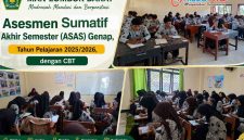 Potret suasana siswa-siswi MAN Lombok Barat saat melaksanakan Asesmen Sumatif Akhir Semester (ASAS) Genap, Tahun Pelajaran 2025/2026 berbasis CBT, Rabu (5/6/2026). (Foto: Istimewa)