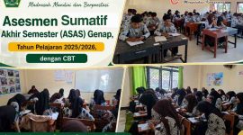 Potret suasana siswa-siswi MAN Lombok Barat saat melaksanakan Asesmen Sumatif Akhir Semester (ASAS) Genap, Tahun Pelajaran 2025/2026 berbasis CBT, Rabu (5/6/2026). (Foto: Istimewa)