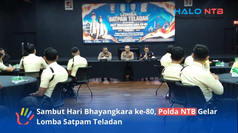 Suasana pemberian arahan kepada para peserta Lomba Satpam Teladan dari berbagai BUJP dalam kegiatan garapan Polda NTB untuk menyambut Hari Bhayangkara ke-80, bertempat di Aula Gedung Bank NTB Syariah, Rabu (10/6/2026). (Foto: Humas Polda NTB)
