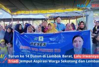 Anggota DPRD Provinsi NTB, Lalu Irwansyah Triadi (tengah baju biru), berfoto bersama warga saat pelaksanaan reses Masa Sidang Tahun 2025/2026 di Dusun Telage Lindung, Desa Eyat Mayang, Lembar, Kamis (11/6/2026). (Foto: Istimewa)