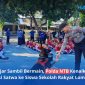 Momen hangat saat personel Polda NTB mengenalkan satwa andalan anjing K9 kepada siswa-siswi Sekolah Rakyat Dasar di Lapangan Bhara Daksa, Kamis (11/6/2026). (Foto: Istimewa)