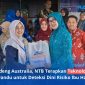 Ketua Tim Penggerak PKK Provinsi NTB, Sinta M. Iqbal secara simbolis menunjukkan dukungan saat peluncuran uji coba program riset 'Koneksi AI in Healthcare' di Posyandu Cempaka 2, Dusun Tempit, Desa Mekarsari, Narmada, Lombok Barat, Kamis (11/6).(Foto: Diskominfotik NTB)