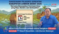 Kepala Dinas PMD Lombok Barat, H. Mahnan, saat memaparkan kesiapan regulasi dan teknis jelang Pilkades Serentak 2026 di ruang kerjanya, Sabtu (12/6/2026). (Foto: Istimewa)