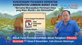 Kepala Dinas PMD Lombok Barat, H. Mahnan, saat memaparkan kesiapan regulasi dan teknis jelang Pilkades Serentak 2026 di ruang kerjanya, Sabtu (12/6/2026). (Foto: Istimewa)