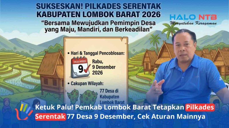 Kepala Dinas PMD Lombok Barat, H. Mahnan, saat memaparkan kesiapan regulasi dan teknis jelang Pilkades Serentak 2026 di ruang kerjanya, Sabtu (12/6/2026). (Foto: Istimewa)