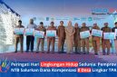 Wakil Gubernur NTB bersama Sekda NTB dan Kadis LH Provinsi NTB melakukan foto bersama dengan para Kepala Desa regional Kebon Kongok setelah prosesi penyerahan simbolis Bantuan Dana Kompensasi Dampak Negatif, Senin (15/6/2026). (Foto: Istimewa)