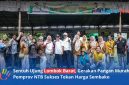 Momen foto bersama tim pelaksana di sela-sela kegiatan Gerakan Pangan Murah (GPM) yang digelar di Halaman Hutan Nuraksa Kumbi, Desa Pakuan, Narmada, Sabtu (20/6/2026).(Foto: Istimewa)