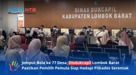 Suasana pelayanan administrasi kependudukan di kantor Dinas Kependudukan dan Pencatatan Sipil (Disdukcapil) Kabupaten Lombok Barat, Rabu (24/6/2026).(Foto: Istimewa)