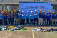 Personel PLN Unit Induk Wilayah NTB mengikuti apel gelar pasukan sebagai bentuk kesiapan operasional dalam mendukung pelaksanaan Program Bantuan Pasang Baru Listrik (BPBL) Tahun 2026 di Nusa Tenggara Barat. (Dok. PLN)