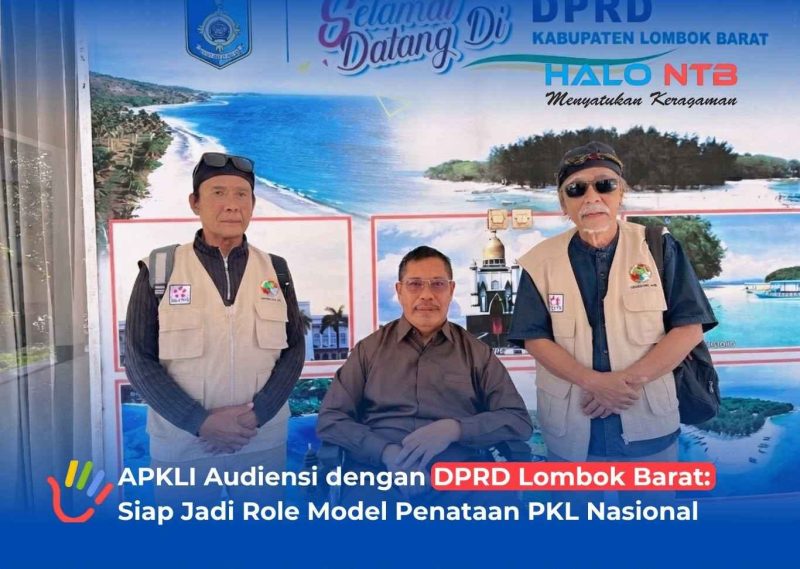 Suasana usai hearing di DPRD Lombok Barat, Kamis (9/7/2026). Anggota Komisi II DPRD Lombok Barat, H. Syukur (tengah), tampak berfoto bersama jajaran pengurus APKLI NTB setelah membahas aspirasi terkait.(Foto: Istimewa)