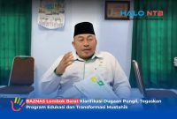 Ketua Badan Amil Zakat Nasional (BAZNAS) Kabupaten Lombok Barat,TGH. Muhammad Taisir Al Azhar, L.C, S.Ag, M.A..