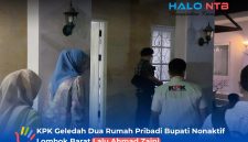 Tampak Istri Bupati nonaktif Lombok Barat Lalu Ahmad Zaini (LAZ), Ayu Indah Rukmana, saat mendampingi tim penyidik Komisi Pemberantasan Korupsi (KPK) melakukan penggeledahan di rumah pribadinya, Kamis malam (23/7).