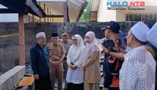 Wakil Bupati Lombok Barat Hj. Nurul Adha turun langsung meninjau kondisi MTs Nujumul Huda, didampingi Camat Lembar, BPBD, dan pimpinan Ponpes Nujumul Huda. Selasa (28/7/2026).(Foto: Istimewa)