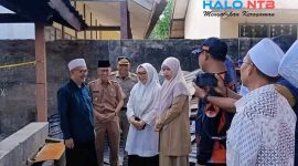 Wakil Bupati Lombok Barat Hj. Nurul Adha turun langsung meninjau kondisi MTs Nujumul Huda, didampingi Camat Lembar, BPBD, dan pimpinan Ponpes Nujumul Huda. Selasa (28/7/2026).(Foto: Istimewa)